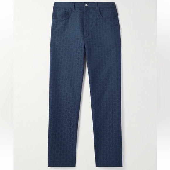 Givenchy Straight-Leg Logo-Jacquard Cotton-Blend Trousers Size 34